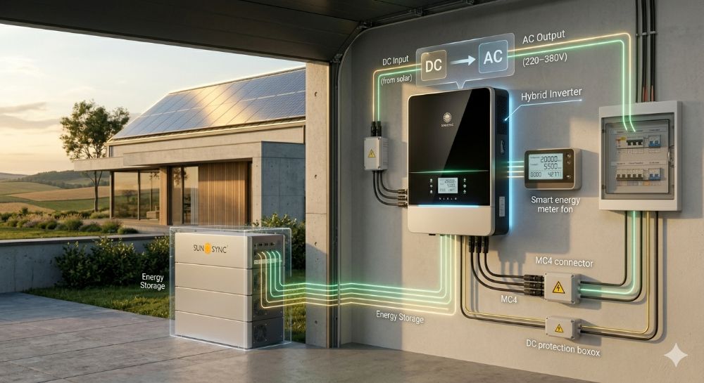 How a Hybrid Inverter and Battery Work Together in a Modern Home